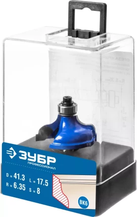 ЗУБР 41.3 x 18 мм, радиус 6.3 мм, фреза кромочная калевочная №5, Профессионал (28706-41.3) купить в Когалыме