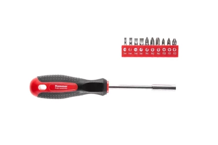 Отвертка HAMMER 601-036 с набором бит 11 предметов купить в Когалыме