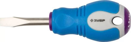 Отвертка ЗУБР, Cr-V сталь, трехкомпонентная рукоятка, цветовая индикация типа шлица, SL, 6,5x38мм 25251-6.5-038 купить в Когалыме