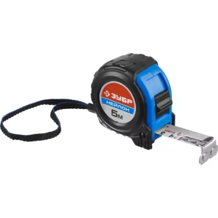 Рулетка ЗУБР "НЕЙЛОН", нейлоновое покрытие, упрочненное полотно, ударопрочный обрезиненный корпус, 5м/25мм 34056-05-25_z01 купить в Когалыме