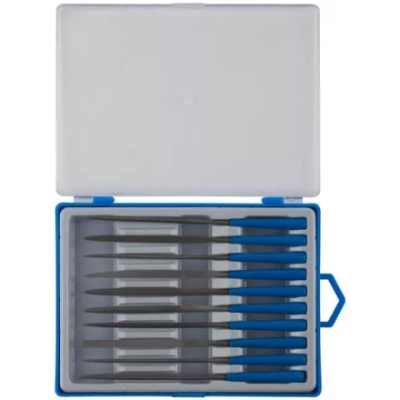 Набор ЗУБР "ЭКСПЕРТ" Надфили, пластмассовая ручка, насечка 2=бархатная, 100мм, 10шт 16021-2-H10 купить в Когалыме