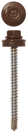 Саморезы ЗУБР &quot;ПРОФЕССИОНАЛ&quot; окраш., RAL 8017 шокол.-коричн., для крепл. кров. матер. к дерев. обреш., 4.8х50мм, 1200шт 4-300310-48-050-8017 купить в Когалыме