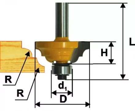 Фреза кром. калевочная ф33,3х13мм R4мм хв. 8мм Энкор 46268 купить в Когалыме