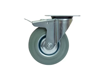 Колесо поворотное серая резина SCB 63 f 160 мм с тормозом 1027215 купить в Когалыме