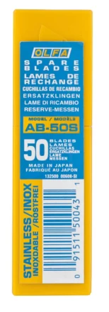 Лезвия OLFA сегментированные из нержавеющей стали, 9х80х0,38мм, 13 сегментов, 50шт OL-AB-50S купить в Когалыме