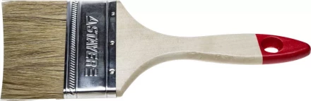 Кисть плоская STAYER "UNIVERSAL-STANDARD", светлая натуральная щетина, деревянная ручка, 75мм 0101-075 купить в Когалыме
