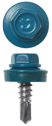 Саморезы ЗУБР окраш., RAL 5009 небесно-голуб., для крепл. кров. матер. к металл. констр., 5.5x25мм, 1800шт 4-300310-55-025-5009 купить в Когалыме