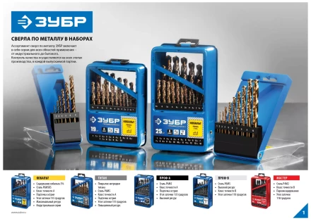 Наборы сверл по металлу серия МАСТЕР купить в Когалыме