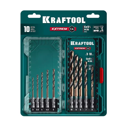 Набор сверл по металлу, хвостовик НЕХ-1/4, сталь М35-Со5% 29652-H10 купить в Когалыме