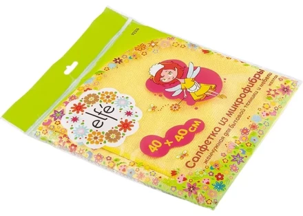 Салфетка из микрофибры жемчужная для бытовой техники и мебели желтая 400х400 мм Elfe 92316 купить в Когалыме