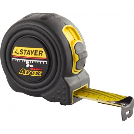 Рулетка STAYER &quot;PROFI&quot; &quot;AREX&quot;, двухкомпонентный противоударный корпус, упрочненное полотно, 5м/19мм 3410-05_z01 купить в Когалыме