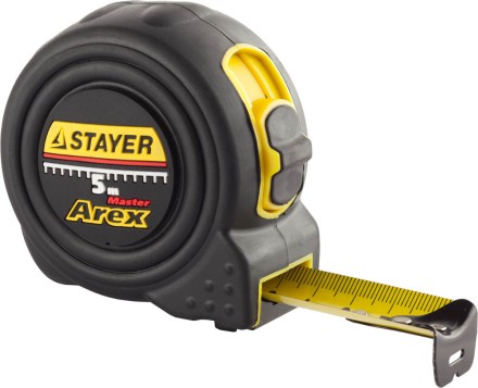 Рулетка STAYER &quot;PROFI&quot; &quot;AREX&quot;, двухкомпонентный противоударный корпус, упрочненное полотно, 5м/19мм 3410-05_z01 купить в Когалыме