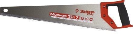 Ножовка универсальная (пила) ЗУБР МОЛНИЯ-3D 500 мм, 7TPI, 3D зуб, точный рез вдоль и поперек волокон, для средних заготовок из всех видов материалов 15077-50 купить в Когалыме