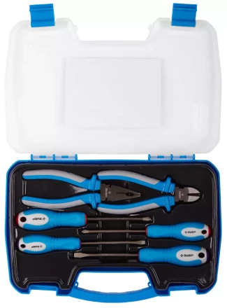 Набор ЗУБР "ЭКСПЕРТ" Плоскогубцы 2201-1-18, бокорезы 2201-5-16, отвертки SL: 5.5, 6, PH: 1, 2, 6 предметов 2201-H6_z01 купить в Когалыме