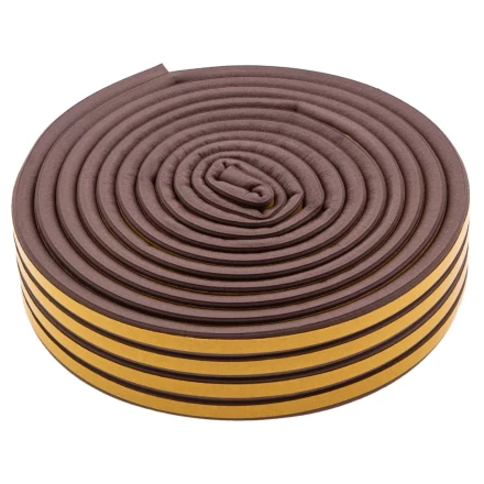 Уплотнитель резиновый, 12 м, профиль "D", коричневый Сибртех 88910 купить в Когалыме