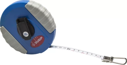 Мерная лента ЗУБР "ЭКСПЕРТ", стальное полотно с нейлоновым покрытием, двухкомпонентный ударопрочный корпус, 30м 34165-30_z01 купить в Когалыме
