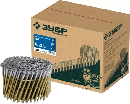 ЗУБР CNW 70 х 3.1 мм, барабанные гвозди рифленые, 4800 шт (305382-70) купить в Когалыме