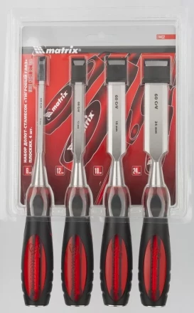 Набор долот-стамесок "Тигровый глаз" плоских 4 штуки 6-12-18-24 мм MATRIX 24432 купить в Когалыме