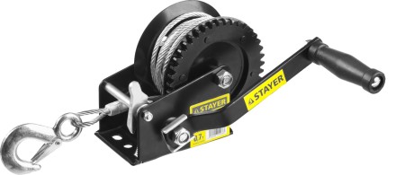 Лебедка ручная барабанная STAYER &quot;MASTER&quot;, тяговая, тросовая, 0,7т, 8м 43112-0.7 купить в Когалыме