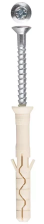 Дюбель-гвоздь ЗУБР "ПРОФЕССИОНАЛ" нейлоновый, потайный бортик, 8 x 60 мм, 60 шт 4-301375-08-060 купить в Когалыме