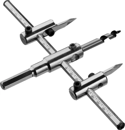 Сверло ЗУБР "МАСТЕР" регулируемое по дереву, двухрезцовое "Балеринка", d=40-200мм, 1-30мм, в блистере 29440-200 купить в Когалыме