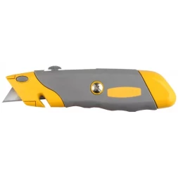 Нож STAYER "PROFI" металлический корпус, с выдвижным трапециевидным лезвием, 5 запасных лезвий 9233