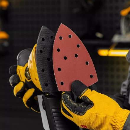 Треугольник абразивный на ворc. подложке под "липучку", перф., P 240, 150х150х100 мм, 5 шт. Denzel 738667 купить в Когалыме