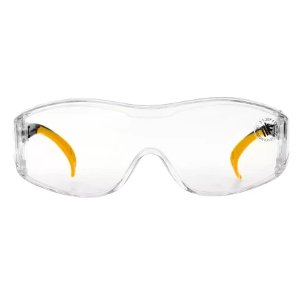 Очки защитные открытые Denzel 89201, поликарбонатные, увеличенная прозрачная линза,  регулируемые дужки купить в Когалыме
