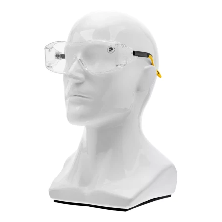 Очки защитные открытые Denzel 89201, поликарбонатные, увеличенная прозрачная линза,  регулируемые дужки купить в Когалыме