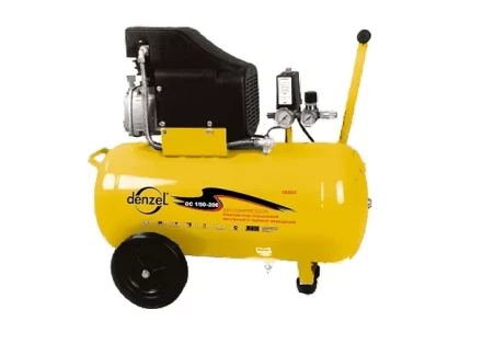 Компрессор пневматический поршневой прямой привод 50 литров DENZEL 58066 купить в Когалыме