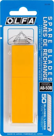 Лезвия OLFA сегментированные, 9х80х0,38мм, 13 сегментов, 50 шт OL-AB-50B купить в Когалыме