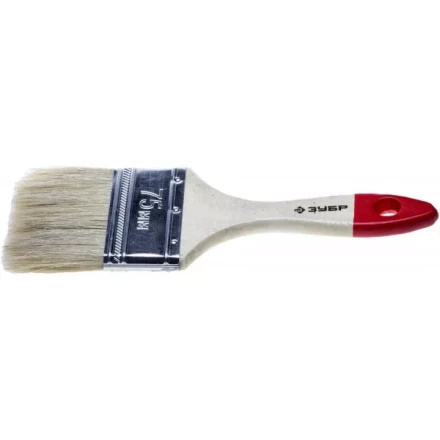 Кисть плоская ЗУБР "УНИВЕРСАЛ-СТАНДАРТ ", натуральная щетина, деревянная ручка, 75мм 4-01001-075 купить в Когалыме