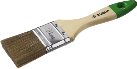Кисть плоская  ЗУБР "ЛАЗУРЬ-МАСТЕР", смешанная щетина, деревянная ручка, 50мм 4-01009-050 купить в Когалыме