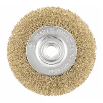 Щетка для УШМ, 125 мм, М14, плоская, латунированная витая проволока  MATRIX 74651 купить в Когалыме