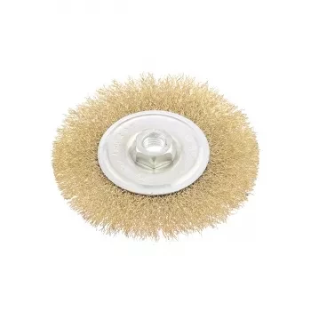 Щетка для УШМ, 125 мм, М14, плоская, латунированная витая проволока  MATRIX 74651 купить в Когалыме