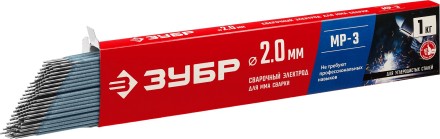 ЗУБР Д 2.0 х 300 мм, 1 кг в коробке, МР-3 рутиловый, электрод сварочный (40011-2.0) купить в Когалыме