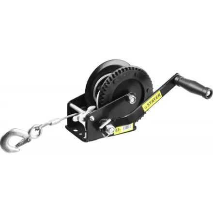 Лебедка ручная барабанная STAYER "MASTER", тяговая, тросовая, 0,9т, 8м 43112-0.9 купить в Когалыме