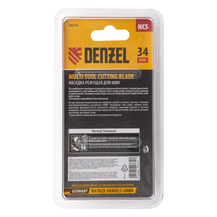 Насадка для МФИ режущая пазовая прямая, HCS, по дереву, 34 х 1.4 мм, мелкий зуб Denzel 782312 купить в Когалыме