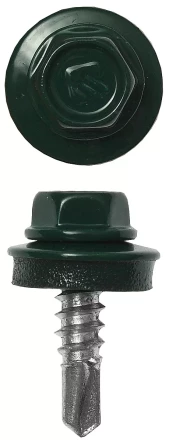 Саморезы ЗУБР "ПРОФЕССИОНАЛ" окраш., RAL 6005 зелен. насыщен., для крепл. кров. матер. к металл. констр., 5.5x25мм, 1800шт 4-300310-55-025-6005 купить в Когалыме