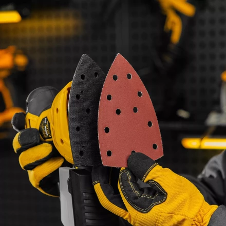 Треугольник абразивный на ворc. подложке под "липучку", перф., P 320, 150х150х100 мм, 5 шт. Denzel 738677 купить в Когалыме