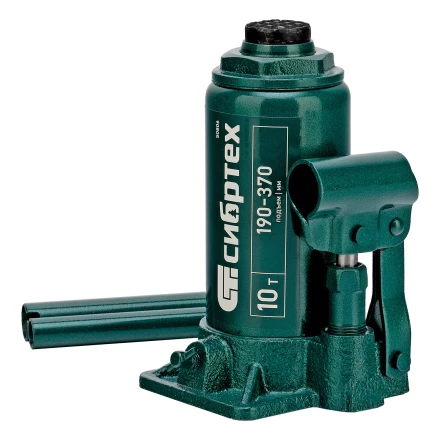 Домкрат гидравлический бутылочный Сибртех 50806, 10 т, 190-370 мм купить в Когалыме