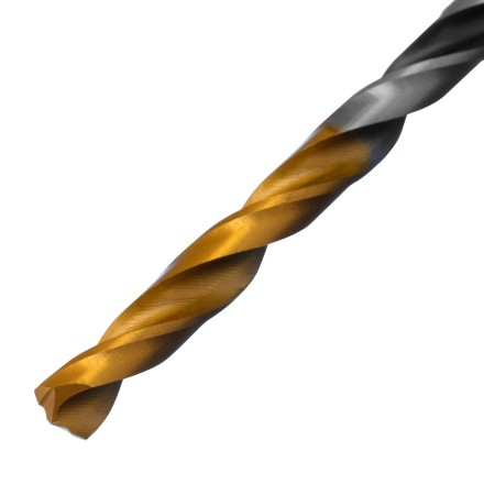 Сверло спиральное по металлу Denzel 4 x 75мм, Р6М5, Golden Tip, многогранная заточка 718272 купить в Когалыме