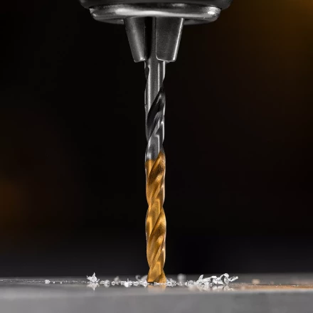 Сверло спиральное по металлу Denzel 4 x 75мм, Р6М5, Golden Tip, многогранная заточка 718272 купить в Когалыме