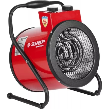 Пушка ЗУБР "МАСТЕР" "круглая" тепловая электрическая, гладкий нерж ТЭН, 2/1 кВт, 220В ЗТП-2000_М2 купить в Когалыме