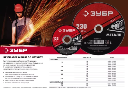 Круги отрезные абразивные по металлу серия МАСТЕР купить в Когалыме