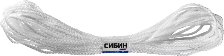 Шнур вязаный полипропиленовый СИБИН с сердечником, белый, длина 20 метров, диаметр 5 мм 50255 купить в Когалыме