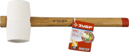 Киянка ЗУБР &quot;МАСТЕР&quot; резиновая белая, с деревянной рукояткой, 0,68кг 20511-680_z01 купить в Когалыме