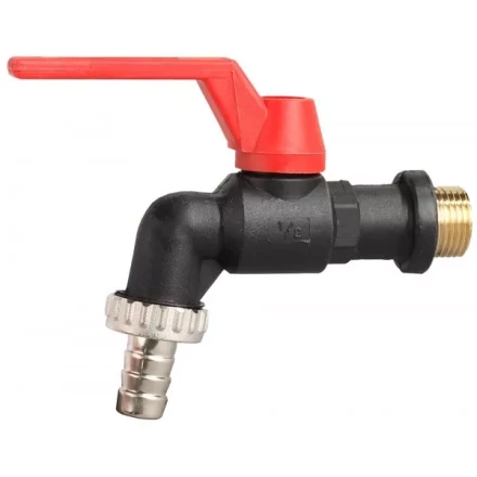 Кран угловой ЗУБР шаровой "папа-соединит шланг", пластиковый корпус, 3/4"х20 4-51560-P-3/4-20 купить в Когалыме