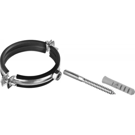 ЗУБР "МАСТЕР". Хомут трубный с гайкой, оцинкованный, в комплекте с сантехнической шпилькой и дюбелем, 3", 1шт 37866-87-92 купить в Когалыме