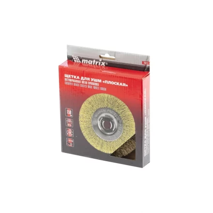 Щетка для УШМ 150 мм М14 плоская латунированная витая проволока MATRIX 74652 купить в Когалыме